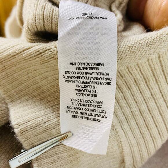 French Connection Oatmeal Cowl Neck Tunic Oversized Sweater NWT Size M - Picture 8 of 9